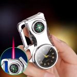 فندک گازی اتمی قطب‌نما و ساعت نقره ای کد d1235