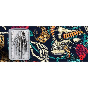 فندک زیپو اصل Zippo SKELETON HAND EMBLEM کد 200