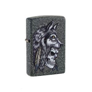 فندک زیپو Zippo Wolf Skull Feather Design کد 29863
