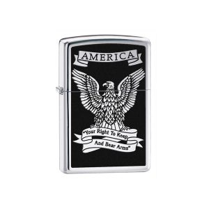 فندک زیپو Zippo Black and White Americana کد 28290