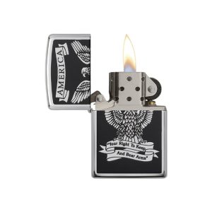 فندک زیپو Zippo Black and White Americana کد 28290