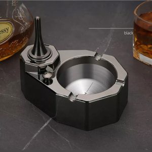 ست زیرسیگاری و فندک بنزینی Honest (جرقه برقی/ تمام فلز) اورجینال