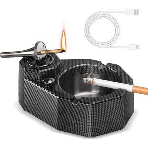 ست زیرسیگاری و فندک بنزینی Honest (جرقه برقی/ تمام فلز) اورجینال