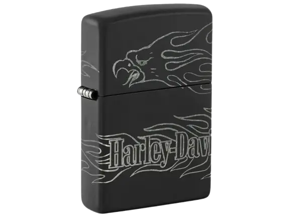 0057e728cb900c7669bd1b3bf3768663_a155194ac63b4700-removebg-preview.webp فندک زیپو مدل 46310 Harley Davidson Black Matte Eagle Zippo Lighter - تصویر 1