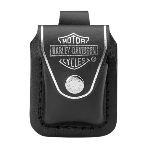 Harley-Davidson-Lighter-Pouch1.webp کیف فندک چرمی هارلی دیویدسون پانچی - تصویر 1