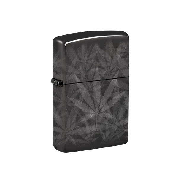 Zippo-48924-Cannabis-Design-High-Polish-Black-Lighter فندک زیپو اصل 48924 | Zippo Cannabis Design