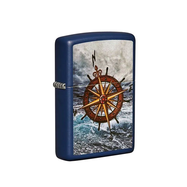 Zippo-Lighter-239-Compass-Design-Navy-Matte-49408 (1) فندک زیپو اصل Zippo 239 Compass Design | 49408