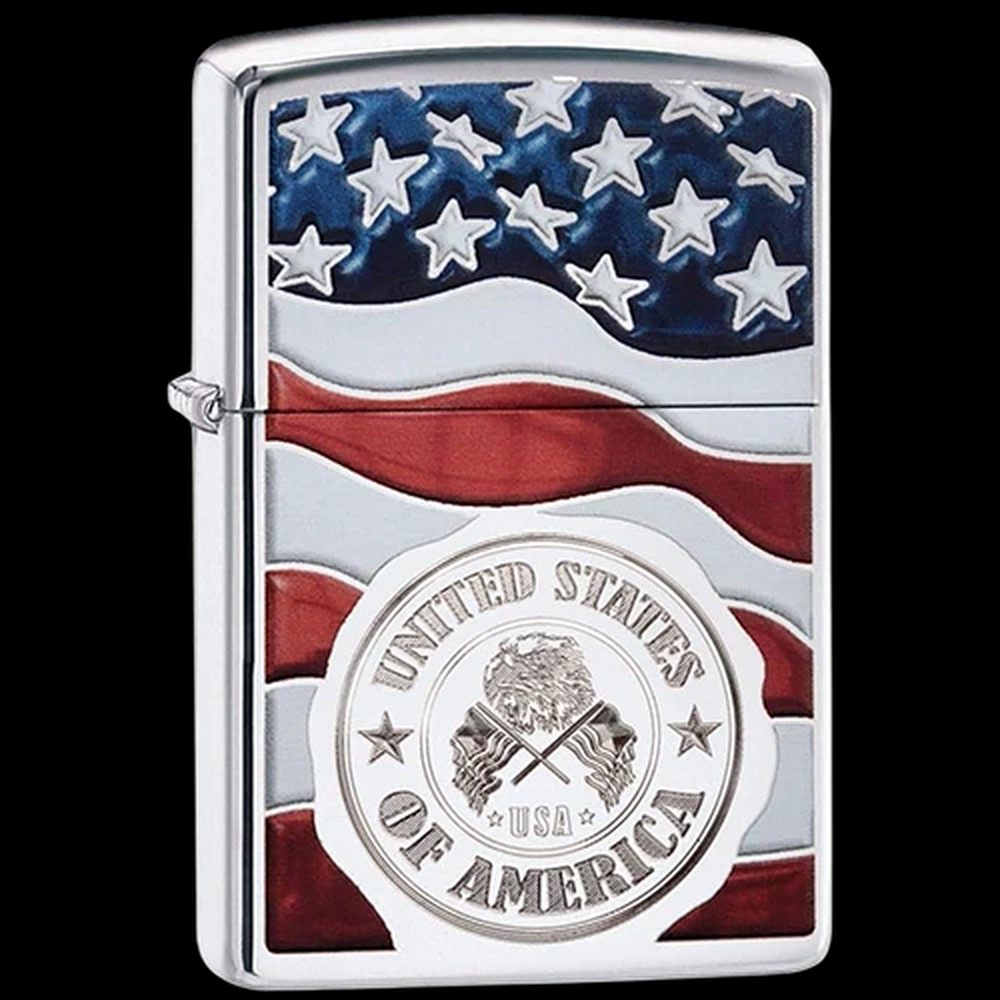 Zippo-Lighter-Model-29395-American-Flag فندک زیپو مدل 29395 پرچم آمریکا